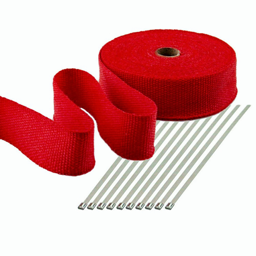 Red exhaust wrap 2" 15m
