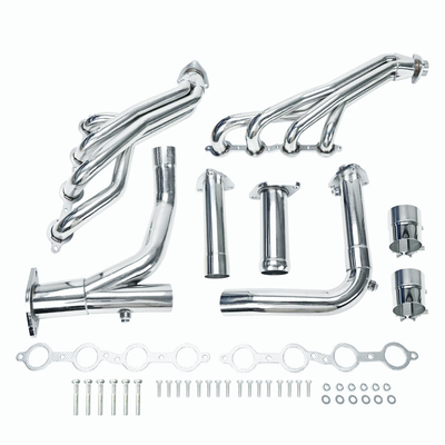 Long Tube Stainless Steel Headers w/ Y Pipe For Chevy GMC 07-14 4.8L 5.3L 6.0L 