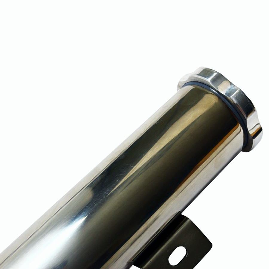 2" x 13" Polished Stainless Steel Radiator Overflow Tank Catch Can 20 OZ Silver
