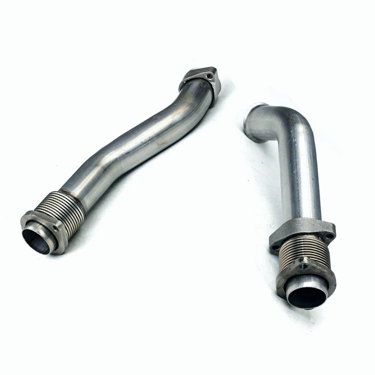 Exhaust Down Pipe For 7.3L 99.5-03 Turbo Pedestal Ebp Valve Delete Upgraded 5+5 Wheel & Up Pipes