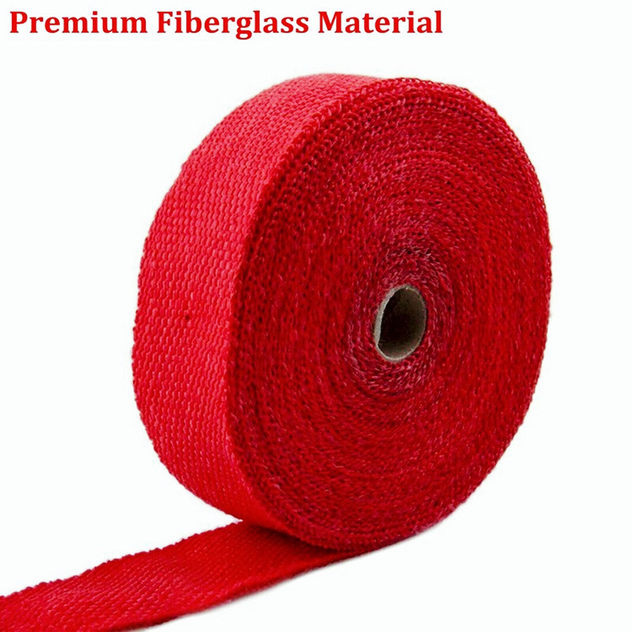 Red exhaust wrap 2" 15m